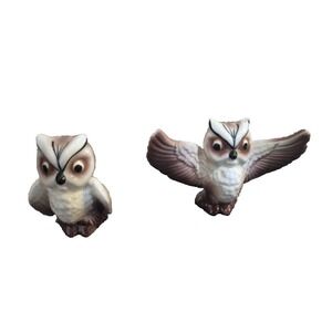 Vintage Ceramic Owl Salt & Pepper Shakers Made in Japan 3 inch